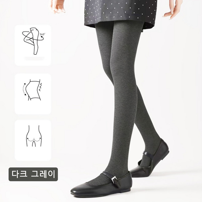 Puff Lady 1+1 여성 팬티스타킹 레깅스 타이츠 가볍고 따뜻한 슬리밍 레깅스 보온 무봉제 데일리 2켤레