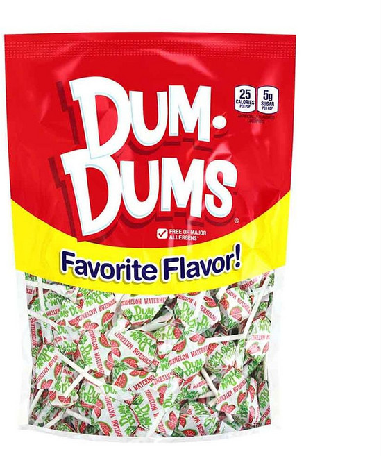 덤덤스 롤리팝 워터멜론 Dum Dums Lollipops Watermelon Flavor 1- Bag, 1개