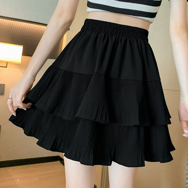 프리미엄 여성 여름 반바지치마 주름치마 얇은 루즈핏 캐주얼 데일리 시원한 통기성 치마