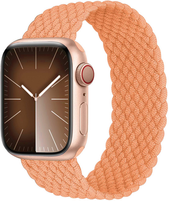 밴드톡 애플워치 호환 브레이드 스포츠 솔로루프 나일론 스트랩 11 10 9 8 3 7 6 5 울트라1/2/3 SE1/2/3, 오렌지