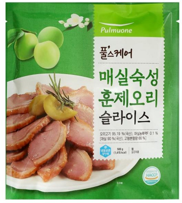 풀무원 풀스케어 우리가족 밥반찬 안주 매실숙성 훈제오리 슬라이스 500g, 1개
