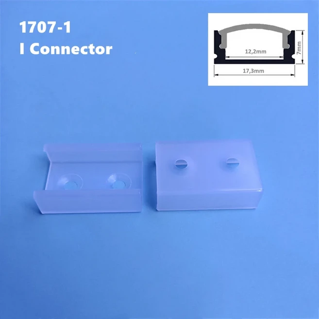 0.5M U/W 스타일 캐비닛 스트립 선형 채널 램프 빛에 블랙 홀더 알루미늄 대 옷장 한 바 PC LED 프로파일 장식 커버 실버, 1707-1 I Connector, Silver Milky 0.5m, 1개