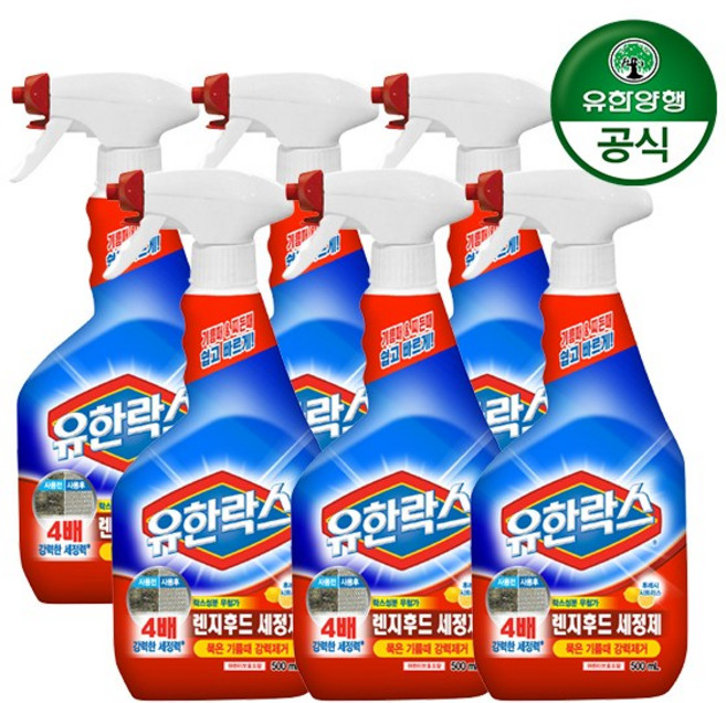 유한락스 렌지후드 세정제, 500ml, 6개