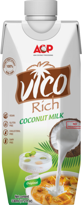 비코 리치 코코넛 밀크 100% 무첨가, 330ml, 6개