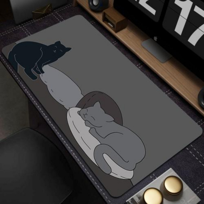 귀여운 마우스 패드 아트 귀여운 고양이 컴퓨터 XXL 키보드 매트 대형 게임용 마우스 패드 책상 매트 PC 게이머 사무실 홈 테이블 마우스 패드, 38) EP555666 3  400x900x2mm