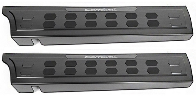 4세대 카니발 KA4 스테인레스 도어스커프 몰딩 블랙크롬 1세트