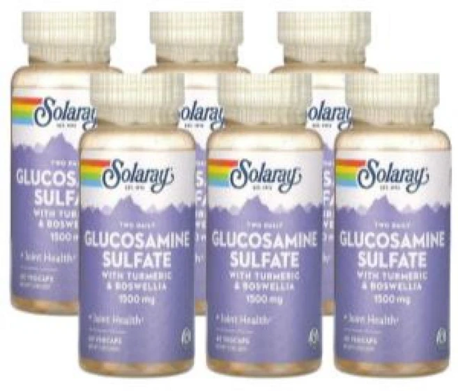 쏠라레이 글루코사민 황산염 강황 보스웰리아 함유 750mg 60 베지캡슐, 6개, 60정 - 쿠팡