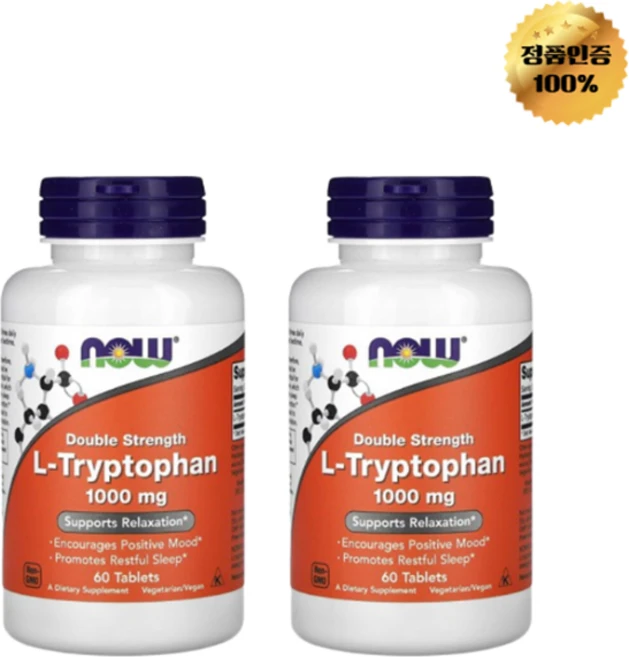 1+1 나우 푸드 L트립토판 1000mg 60정, 2개, 60회분 - 쿠팡
