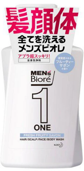 카오 MENs Biore 맨즈 비오레 ONE 올인원 전신 세정료 프루티 사본 향 본체 480ml[바디 비누] 남성용, 단일, 1개, 480g - 쿠팡