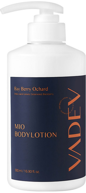 [피부결케어]+바디브 미오 퍼퓸 바디로션 500ml 1개 베이베리 오차드 향 VADEV MIO BODY LOTION 깊은보습 저자극 영양공급 윤기부여 피부탄력 각질케어 은은한 향