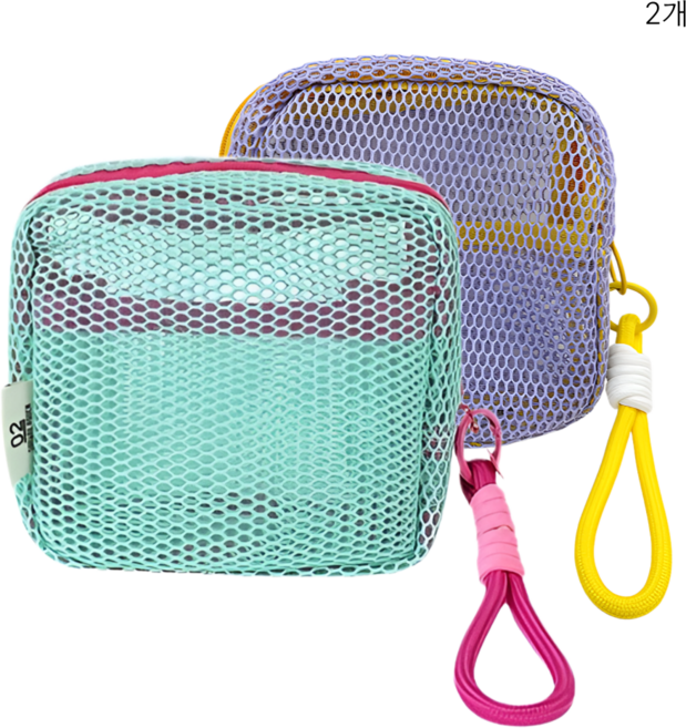 경커스텀즈 메쉬 미니 화장품 파우치 여행용 이너백 2종 세트