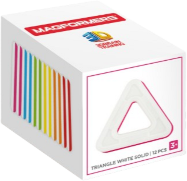 맥포머스 싱글 삼각형 솔리드 확장용 교구세트, WHITE, 5개