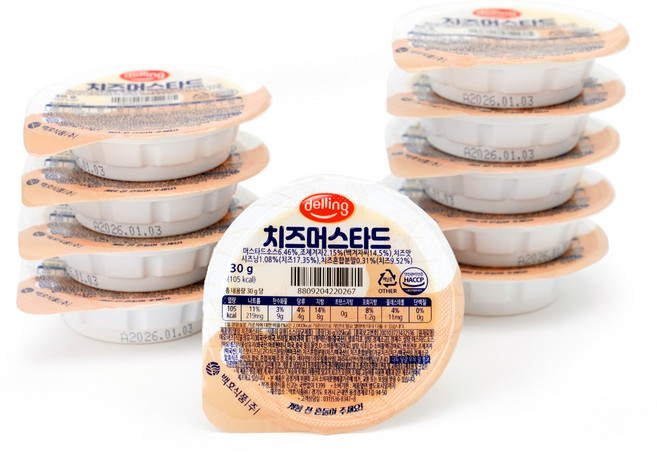 [델링] 치즈머스타드 10개 묶음, 30g