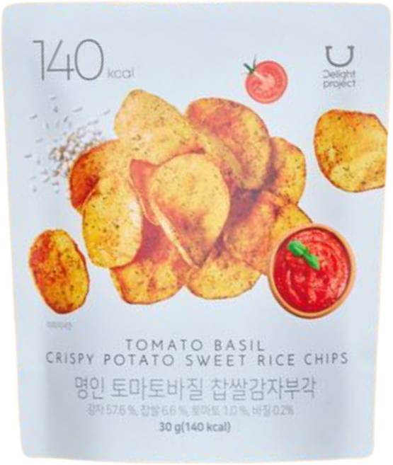 딜라이트 프로젝트 명인 찹쌀감자부각 토마토바질, 7개, 30g