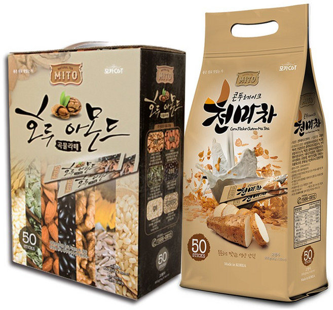 호두 아몬드 곡물라떼 50T + 콘푸레이크 천마차 50T, 18g, 1개, 50개입