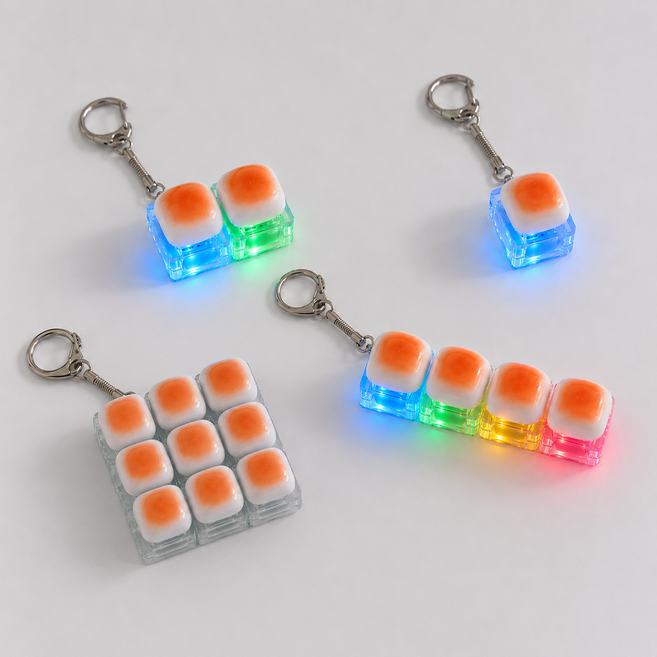 LED 빵키캡키링 키보드키링 딸깍이키링 클리커키링