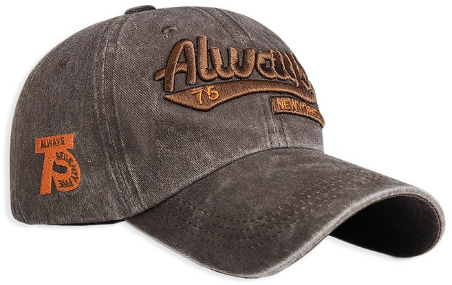 스몰더 빈티지 워싱 자수 볼캡 모자