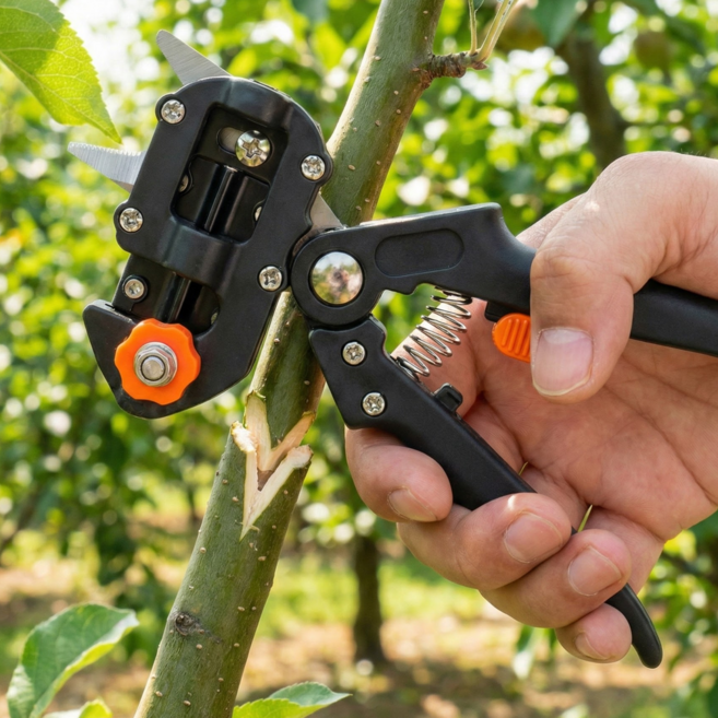 [전문가용] 3in1 만능 접목가위 전지 나무접붙이기 묘목 과수원 농업용 가위, 1개