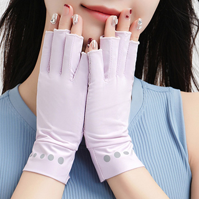 여성 쿨 반장갑 여름 운전 등산 장갑 손가락 자전거, 퍼플, 1개