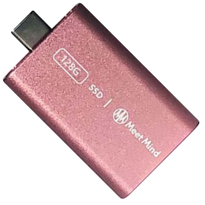 Meet Mind GEN1-01 SSD 固態行動碟 128G Type-C 隨插即用 磁吸防塵蓋, 粉色