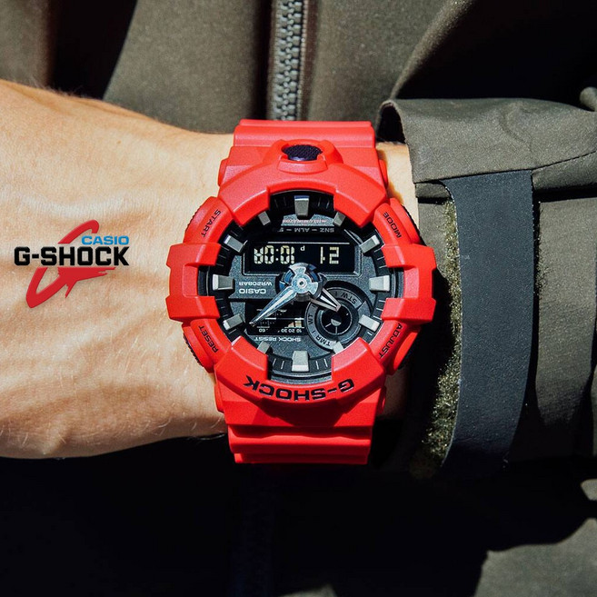 카시오 지샥 아나디지 레드컬러 남성 캐주얼 스포츠 우레탄 시계
