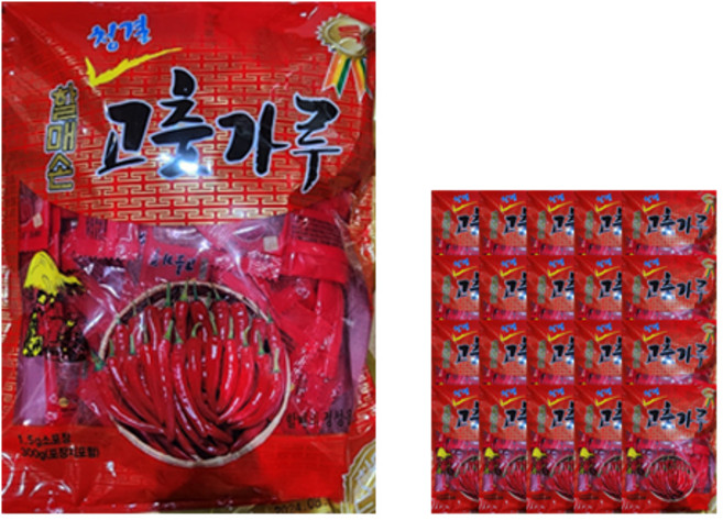 할매손 청결고춧가루 300g(1.5gx200입)x20봉(1박스) / 일회용고춧가루, 1개, 6kg