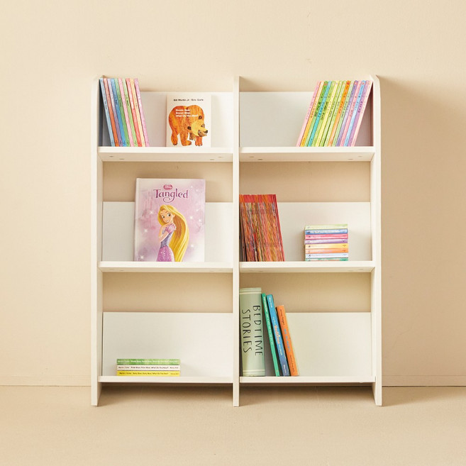 예다움 아기 전면 책장 교구장 3단 더블책장 E0등급, 아린 3단 더블책장_화이트_A8540