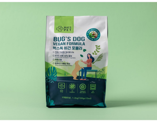 벅스펫 벅스독 비건포뮬러, 비건포뮬러1.2kg, 샘플5개+베지츄 랜덤2개+베지스틱4개, 1개, 1.2kg