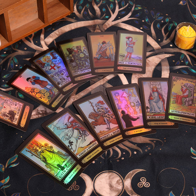 Ritebay 타로 카드 세트로 한글 설명서 타로 식탁보 수납 가방 포함, 환상의 숲, 1세트