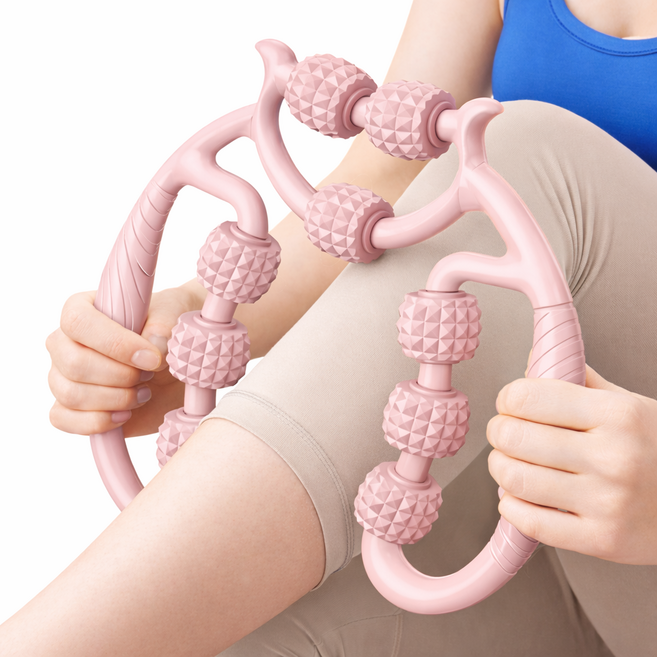 GO마켓 종아리 허벅지 마사지 롤러, 핑크, 1개