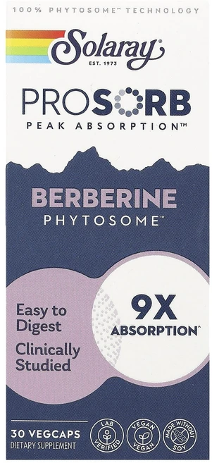 Solaray Berberine Phytosome 550mg 베지 캡슐 30정, SolarayBerberinePhytosome550mg, 1개 - 쿠팡