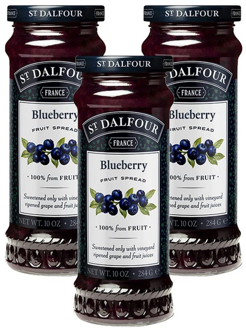 샹달프 디럭스 스프레드 과일잼 블루베리 284g, 3개