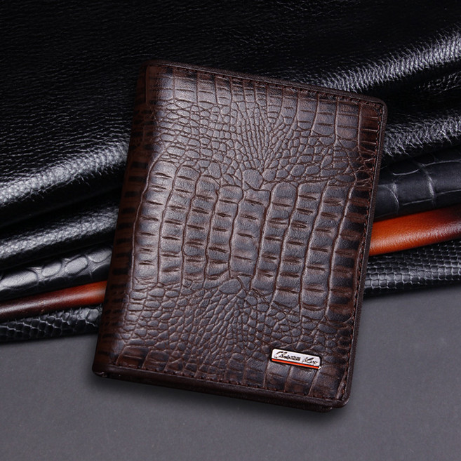 크리스찬케리 남성 소가죽 중지갑 CK-2204 악어무늬 카드 지폐 수납 지갑