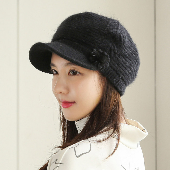 이스트무브 여성모자 털모자 울 니트캡모자 가을 겨울 방한 챙모자 밍크챙비니 (4컬러) - 주문시 색상이름 확인필수!!