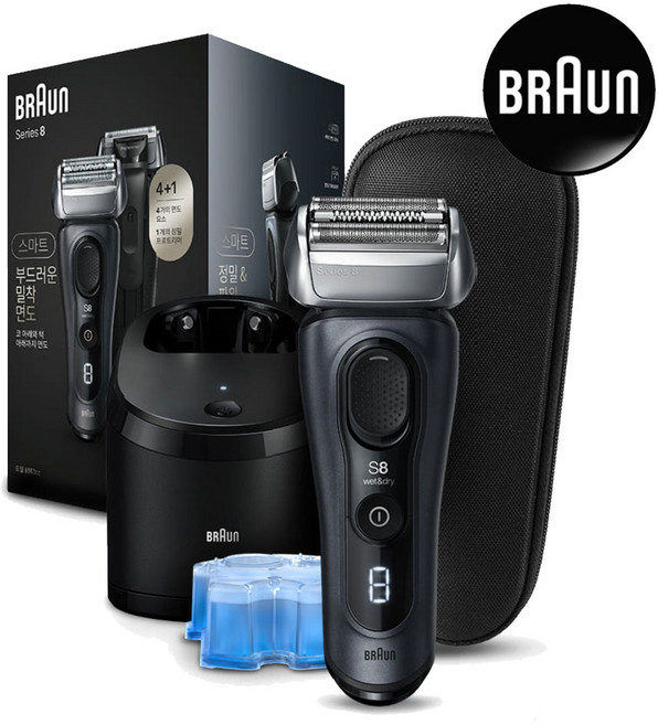 BRAUN 시리즈 8 SMART 전기면도기, 8563cc, 그레이