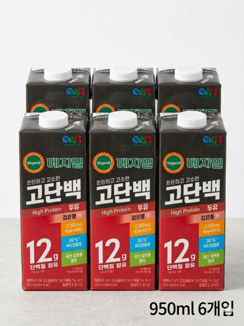 정식품 고단백두유 베지밀, 950ml, 6개