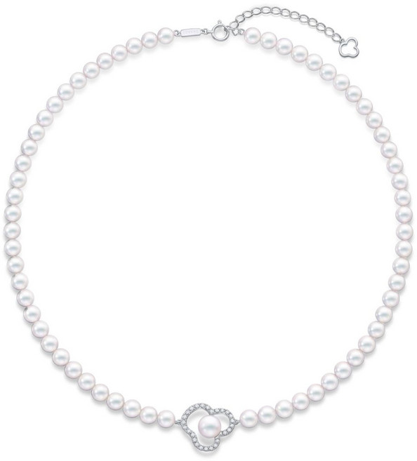 타사키 챈츠 시그니처 아코야 펄 다이아몬드 네크리스