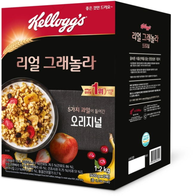 켈로그 리얼 그래놀라 오리지널 시리얼, 1.2kg, 1개