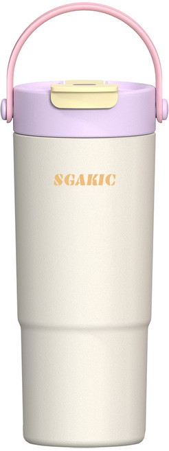 SGAKIC 진공 스텐 빨대 텀블러 보온보냉 차망 밀폐 워터보틀, 1개, 650ml, 화이트