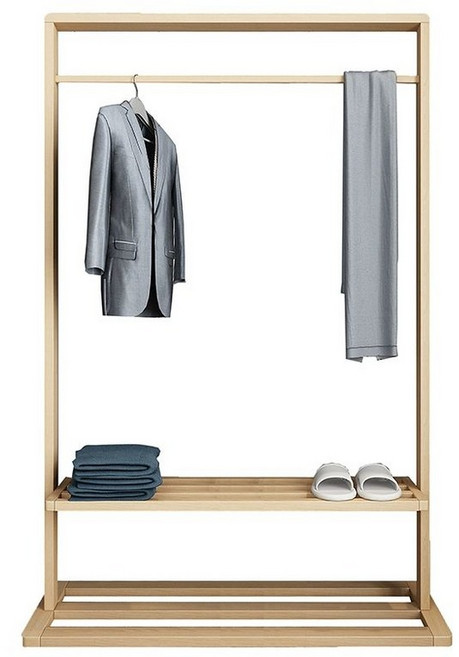 엔틱 우드 행거 옷가게 수납 철제 옷방 코트랙 스탠딩, 120cm 폭 태 러버우드