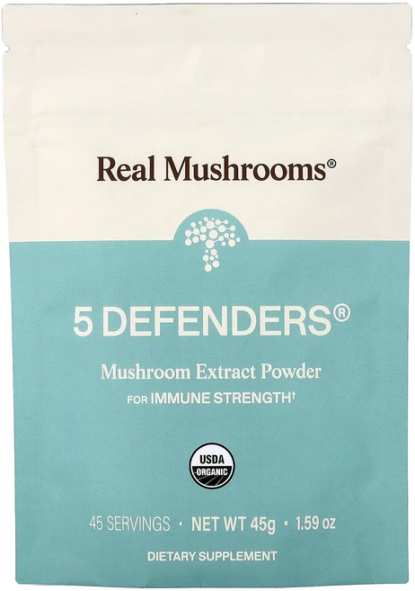 리얼머쉬룸스 5 Defenders 이뮨 스트렝스 45g(1.59oz), 6개 - 쿠팡