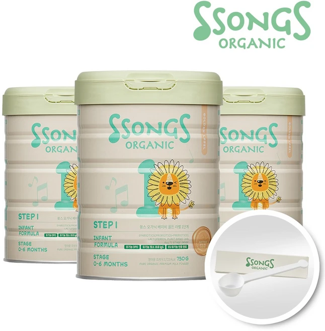 쏭스 오가닉 베이비 골든라벨 1단계 750g, 3개 - 쿠팡