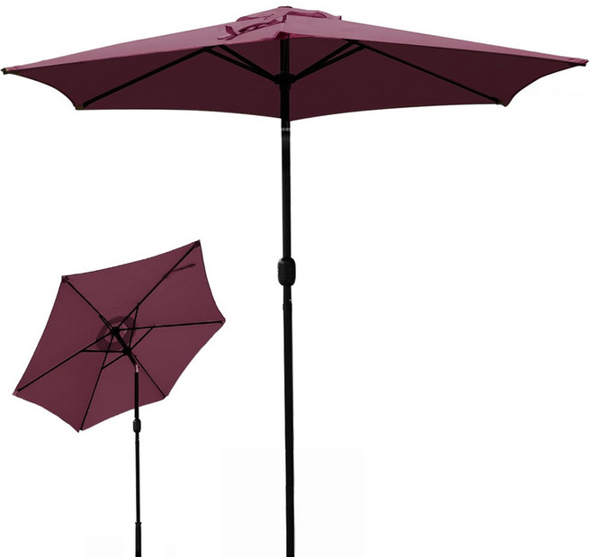 휴대용 이층 꺾임 파라솔 반자동 파라솔 햇빛 가리개 그늘막 접이식 캠핑 낚시 야외 마당 파라솔 4~5인용, 레드