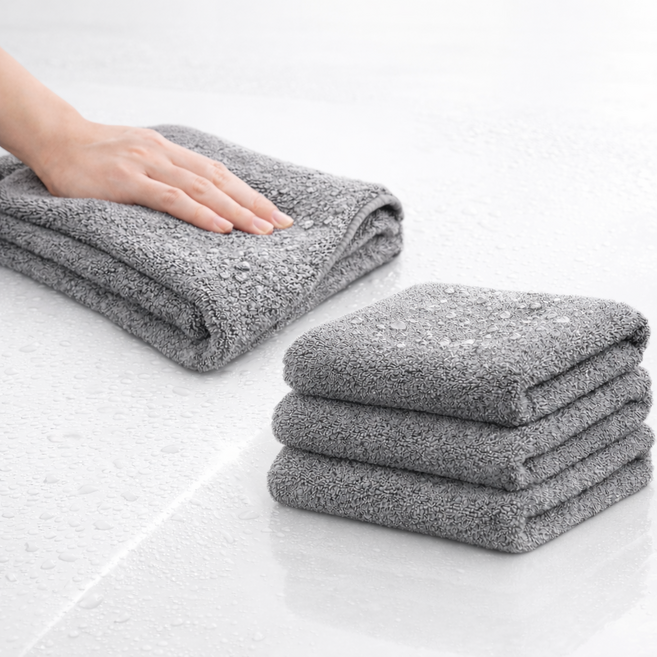 난네난네 프리미엄 드라잉 세차타월 3개세트 극세사 물기제거 흡수력 좋은 타월, 그레이, 1세트