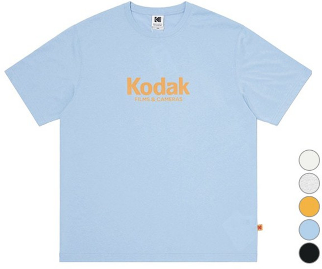 코닥어패럴 남녀공용 에센셜 레터 로고 코튼 반팔 티셔츠