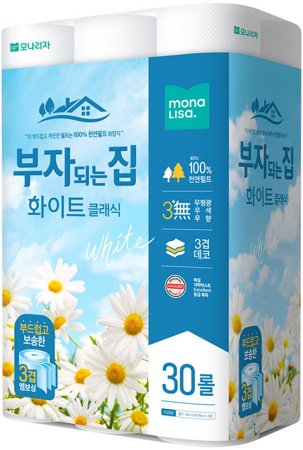 모나리자 부자되는집 화이트클래식, 20m, 30롤, 1개