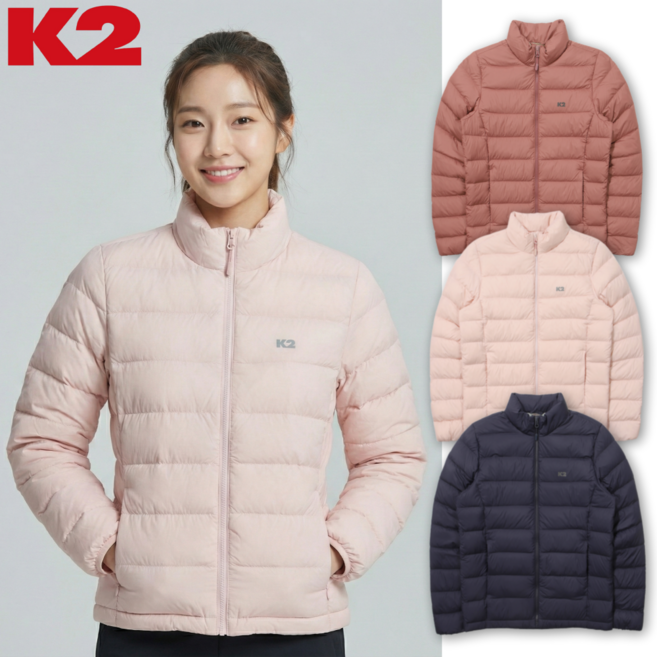 [백화점정품] K2 여성 구스다운 경량패딩 프리미엄 보온자켓 슬림핏 데일리 점퍼 3색 (정상가 265000원)