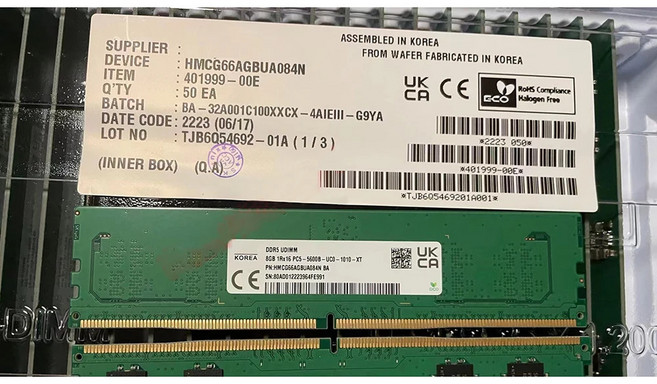 HMCG66AGBUA084N SK 하이닉스 RAM 8GB 1RX16 PC5-5600B-UC0 DDR5 5600 UDIMM 8G 데스크탑 메모리용 빠른 1 개, 1개