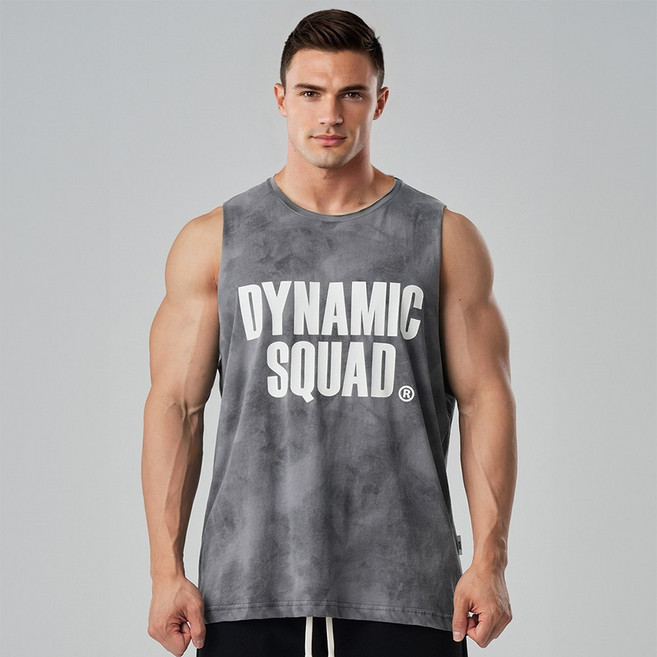 다이나믹스쿼드 빈티지 남자 헬스나시 오버핏 민소매 짐웨어