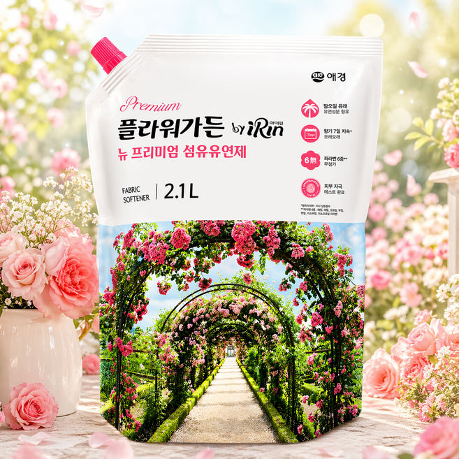애경 플로리아 by 플라워가든 아이린 섬유유연제, 1개, 2.1L